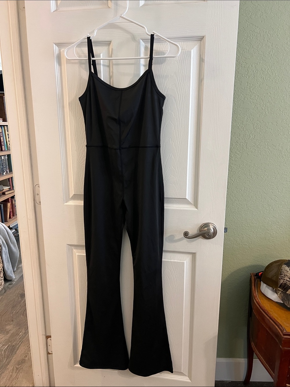 Classic Black Spaghetti-Strap Flared Jumpsuit